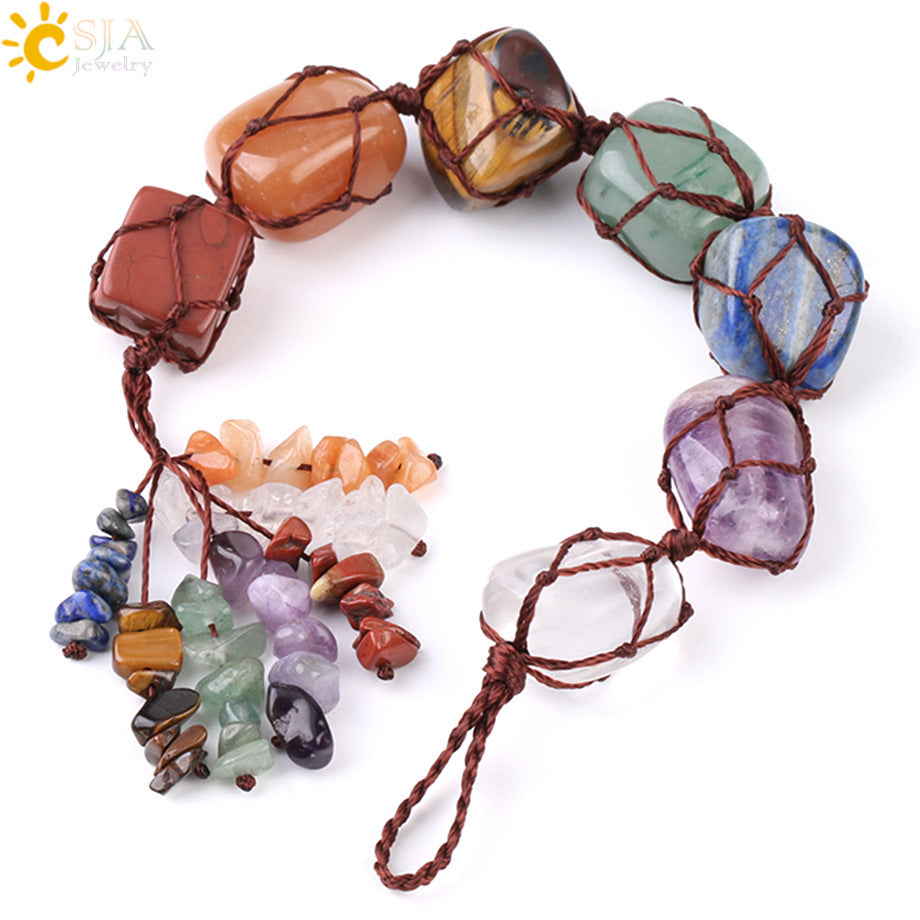 Natural Stone 7 Chakra Car Hanging Decoration Reiki