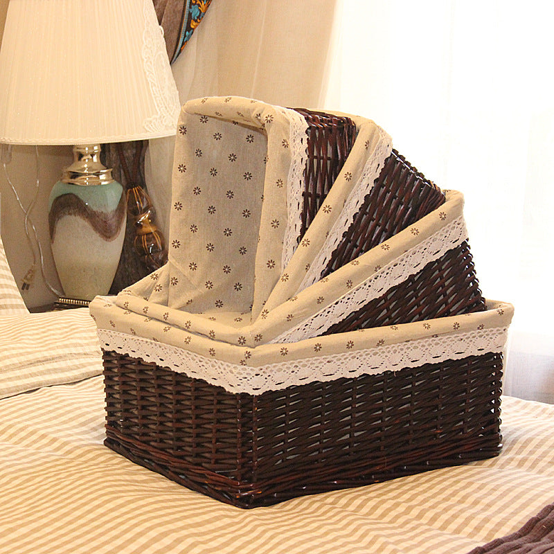 Wicker storage basket rattan storage basket kitchen finishing