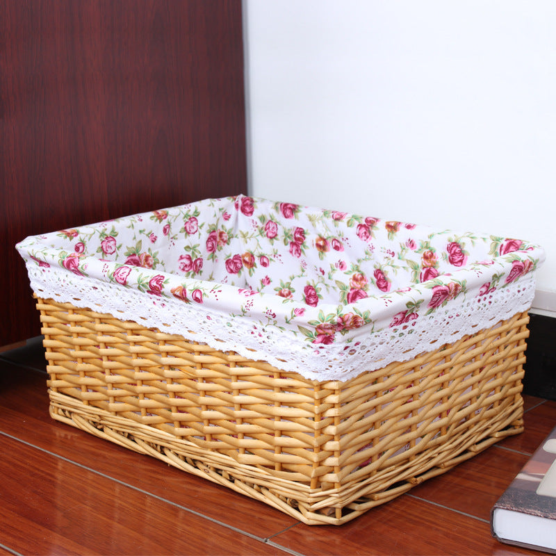 Wicker storage basket rattan storage basket kitchen finishing