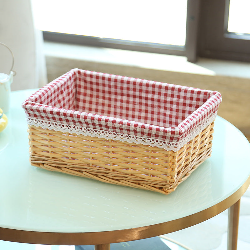 Wicker storage basket rattan storage basket kitchen finishing