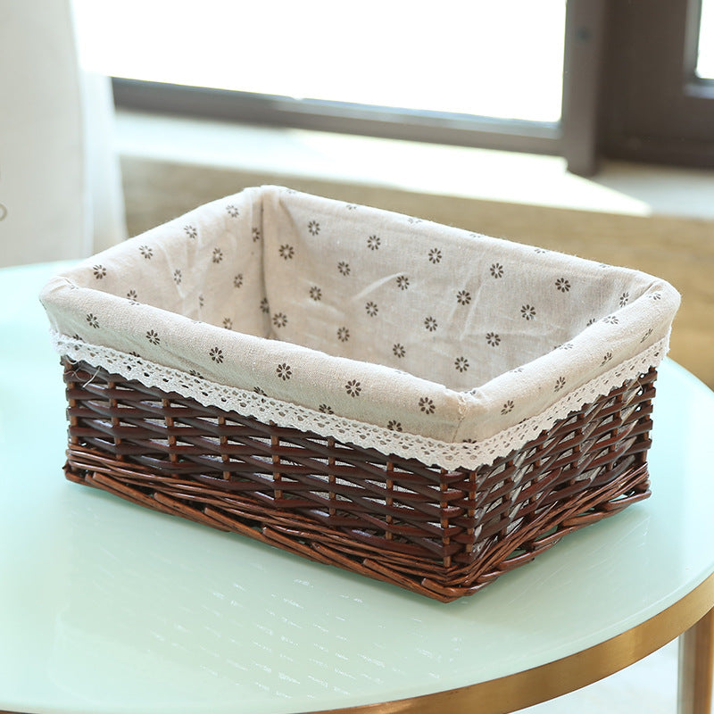 Wicker storage basket rattan storage basket kitchen finishing