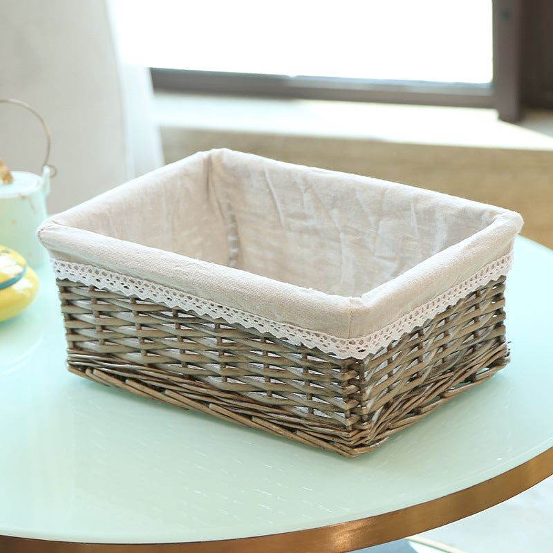 Wicker storage basket rattan storage basket kitchen finishing